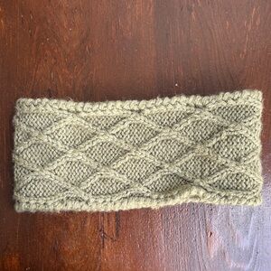 Grey Wool Woven Ear Warmer Headband